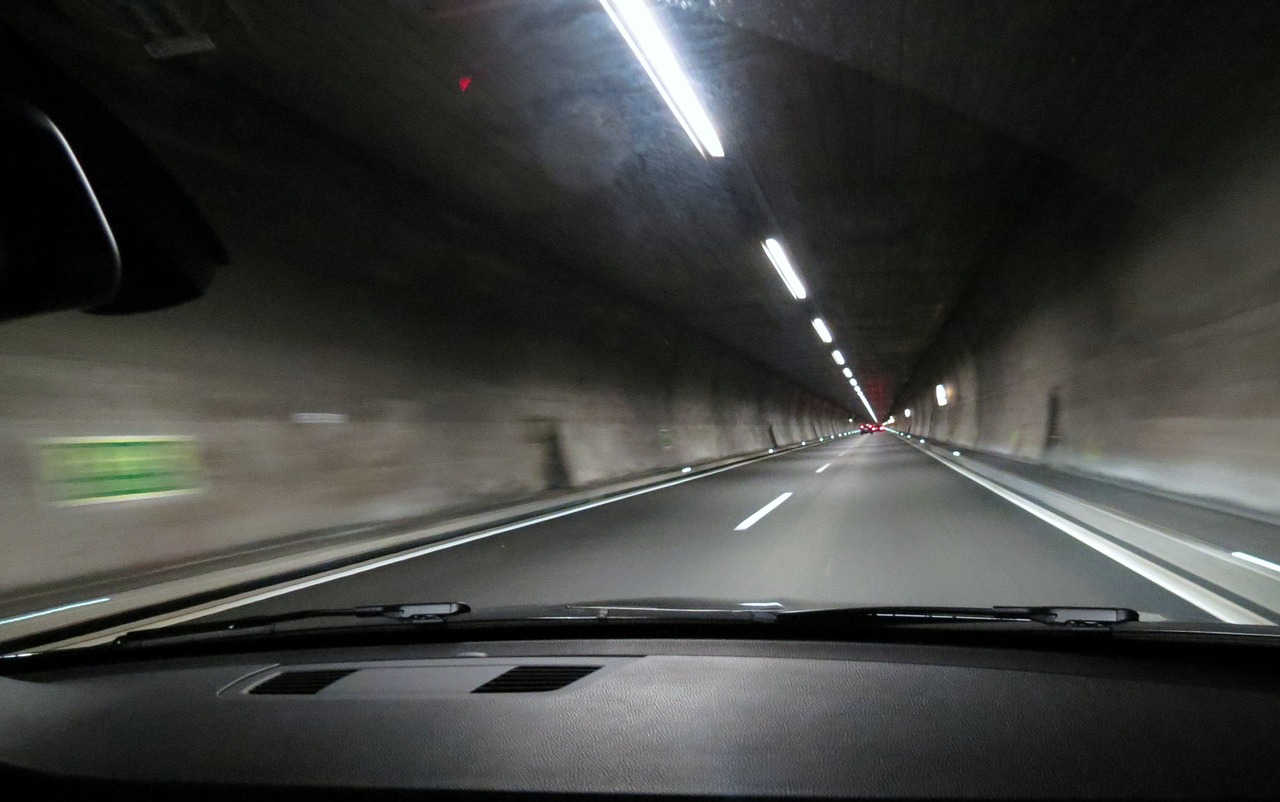 tunnel highway drive free photo