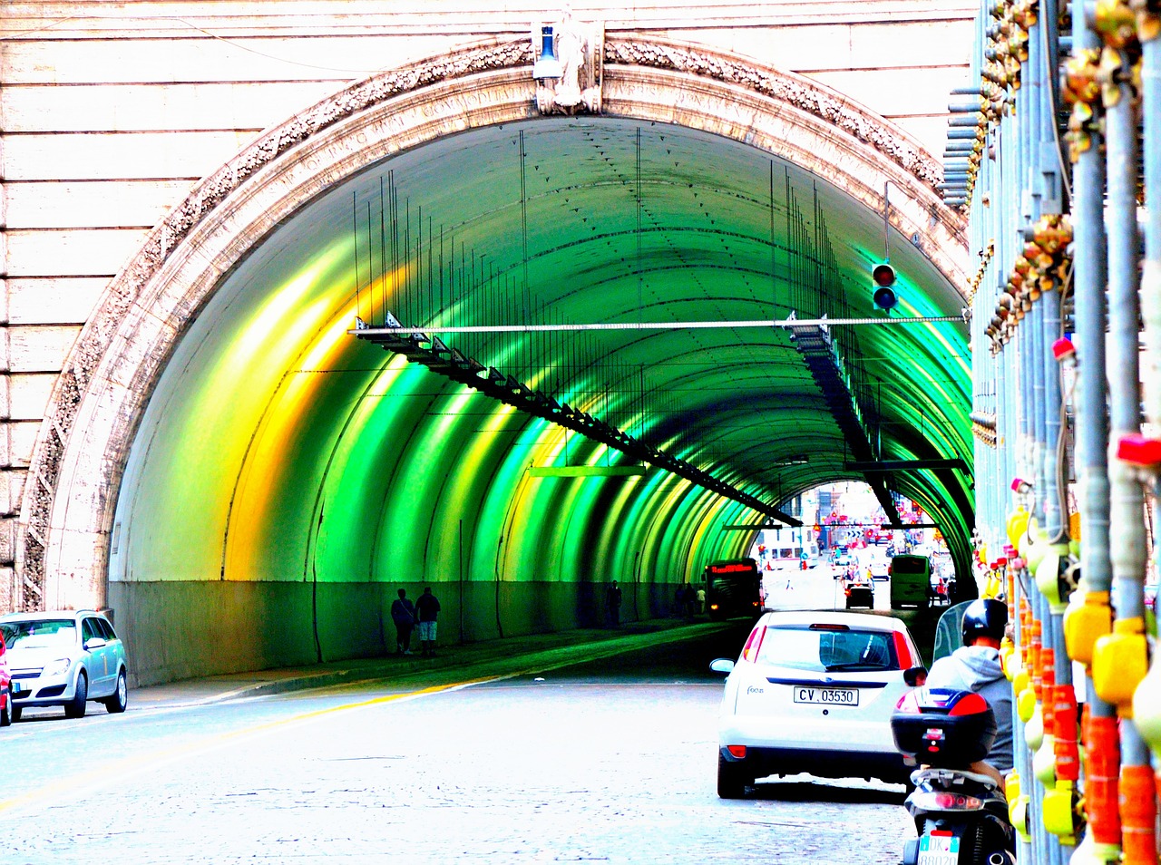 tunnel colors city free photo