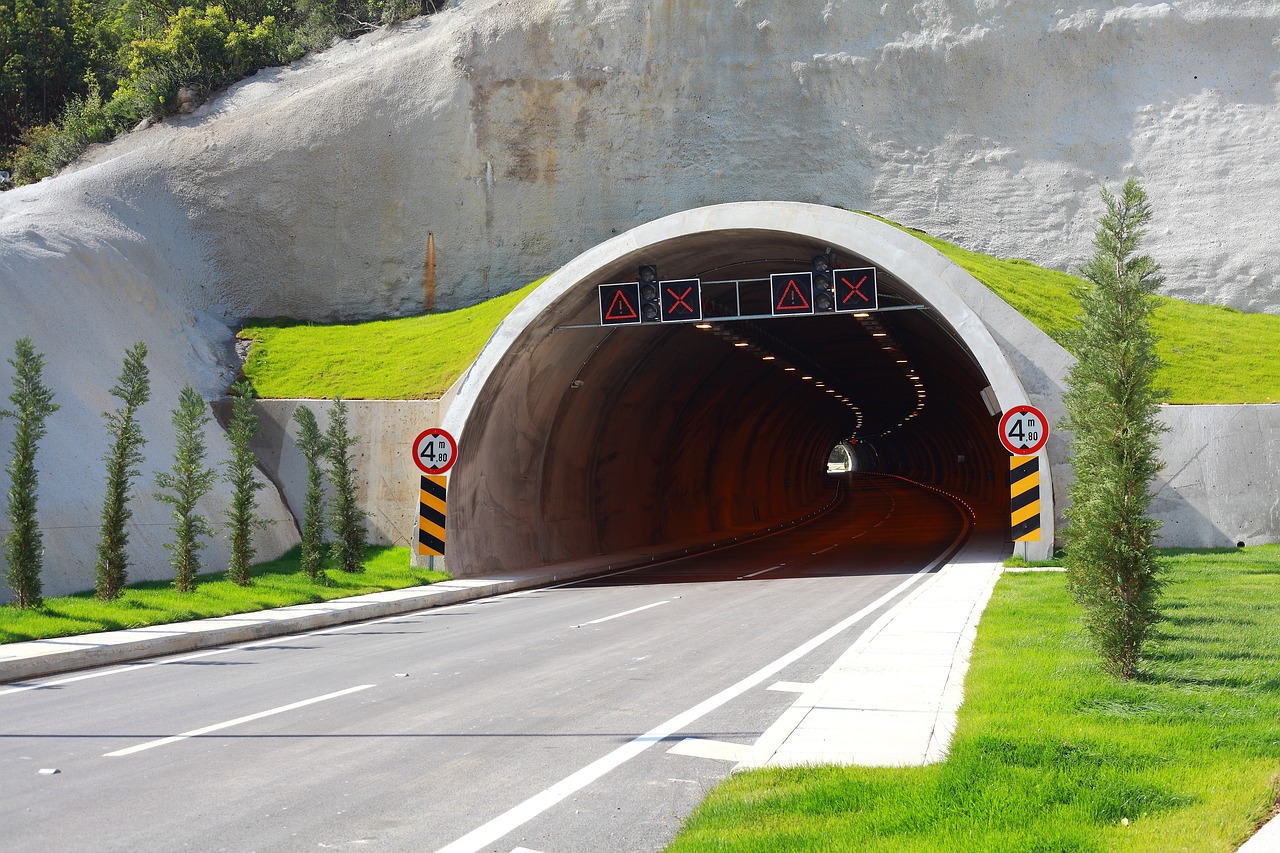 tunnel road nature free photo