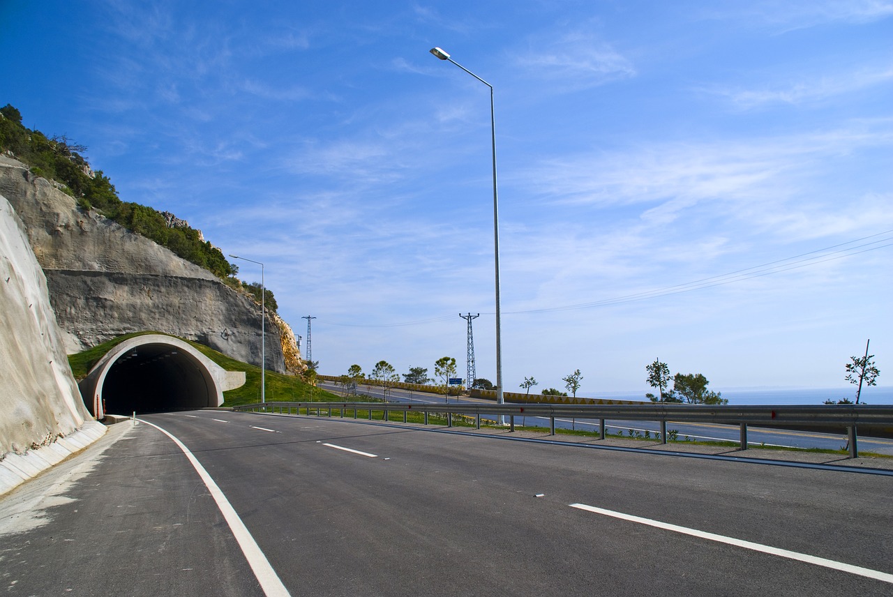 tunnel road mountain free photo