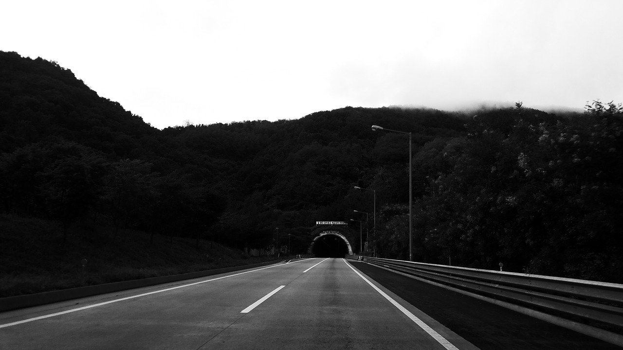 tunnel photo black and white free photo