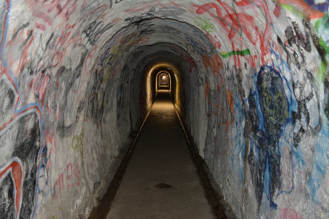 tunnel graffiti underpass free photo