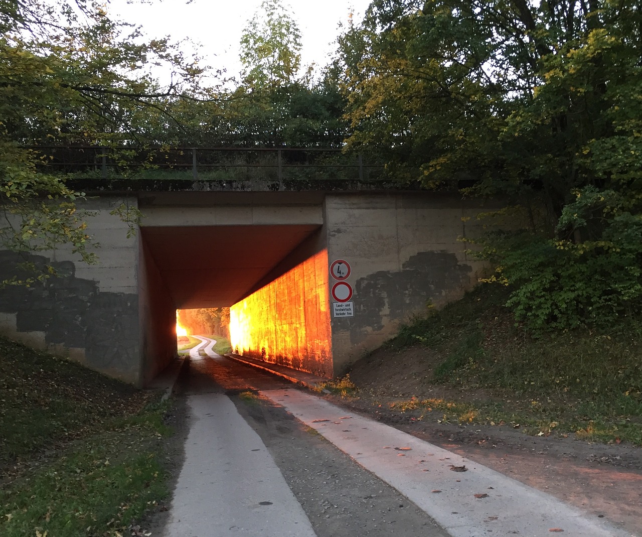 tunnel sun sunset free photo