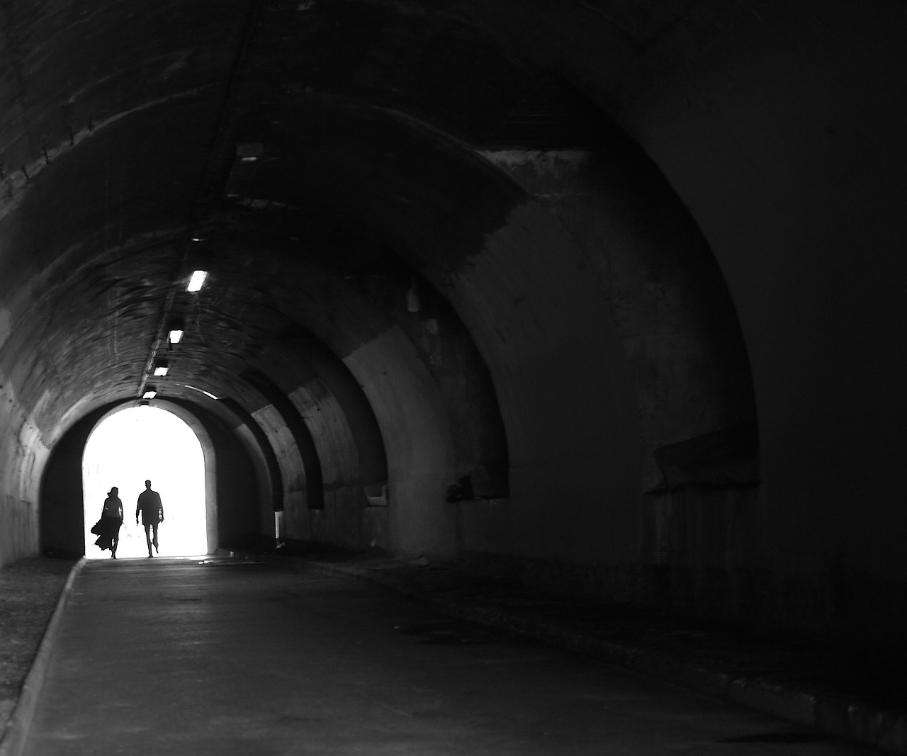 tunnel paris black and white free photo