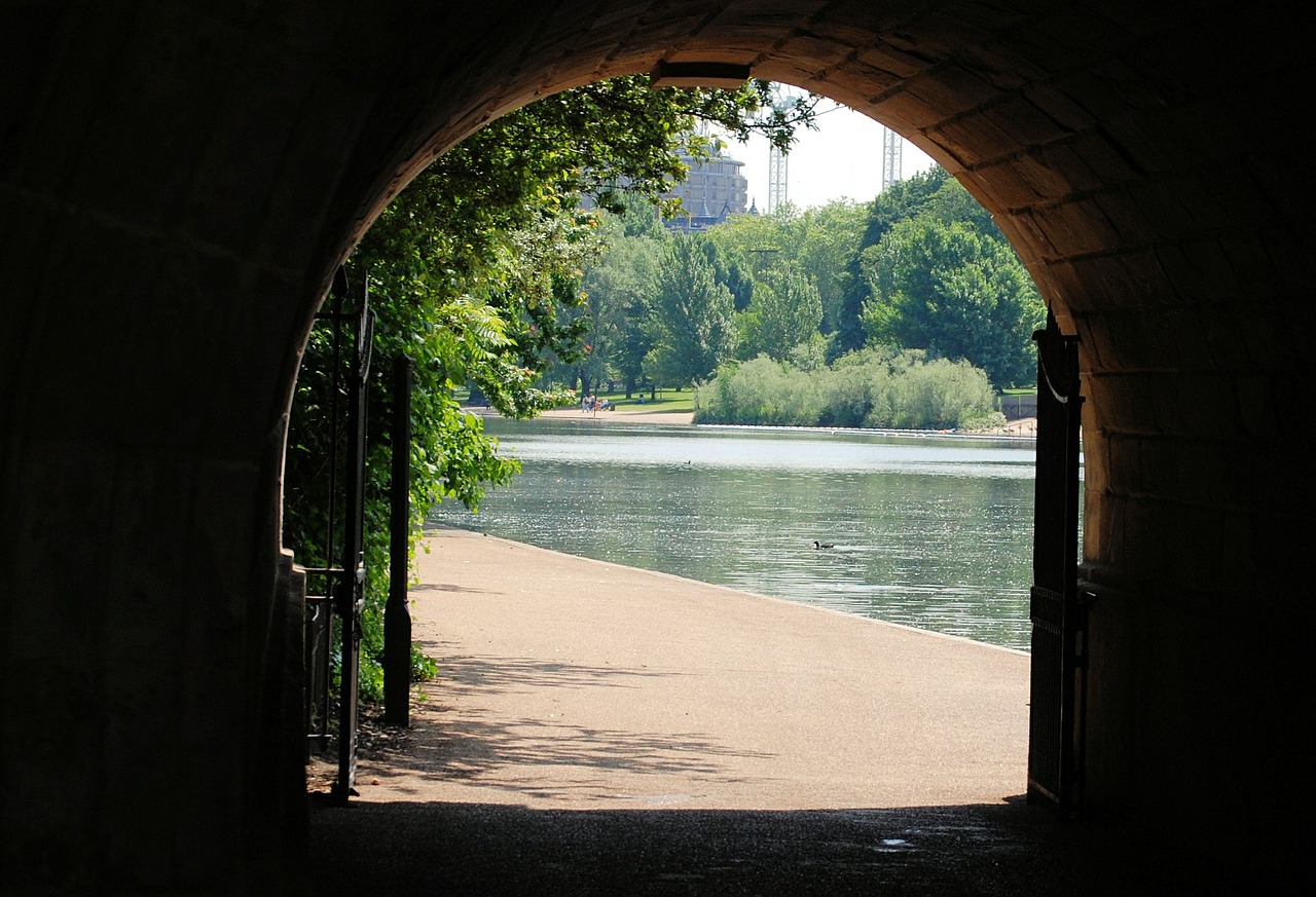 tunnel opening walkway free photo