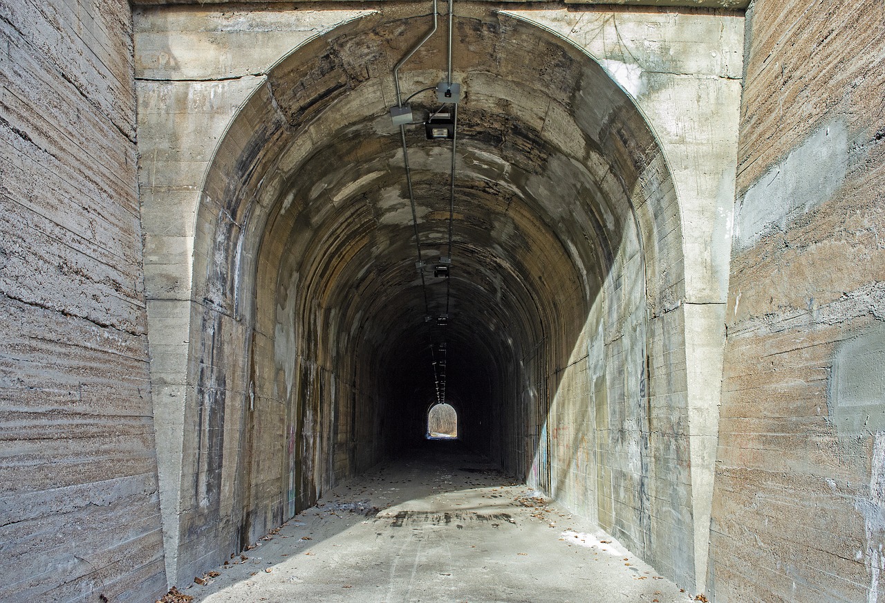 tunnel  dark  light free photo