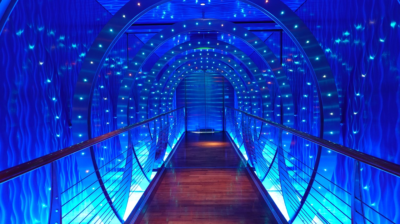 tunnel  futuristic  led-lighting free photo