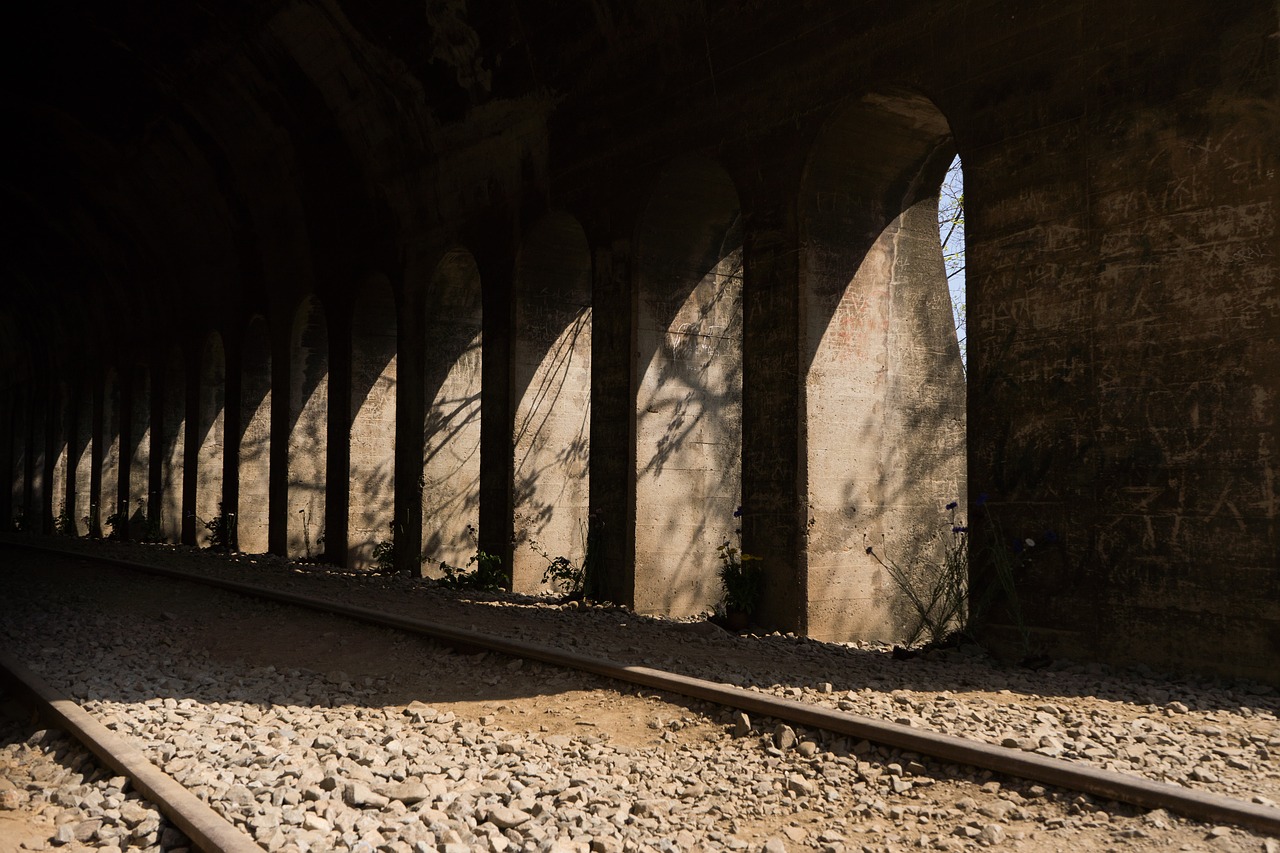 tunnel  railway  contrast free photo