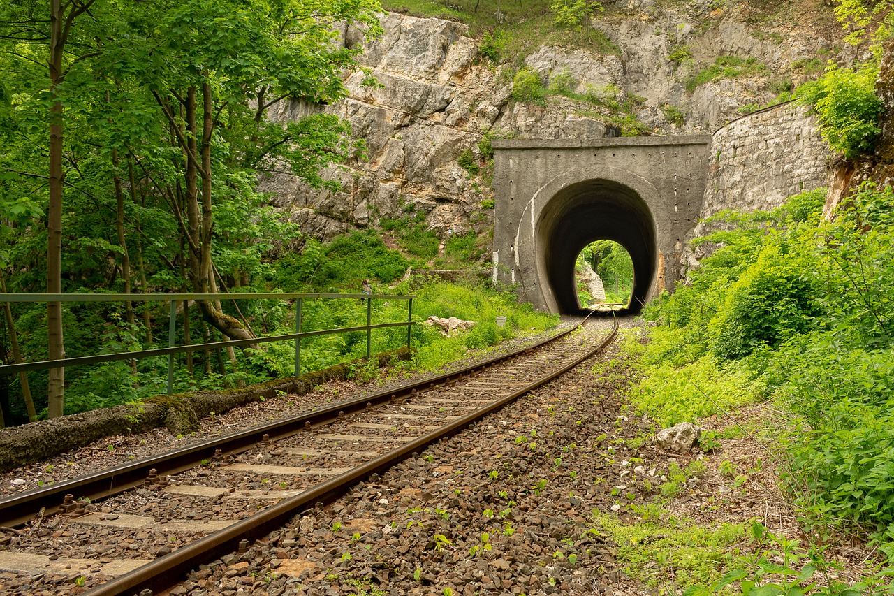 tunnel  rails  transport free photo