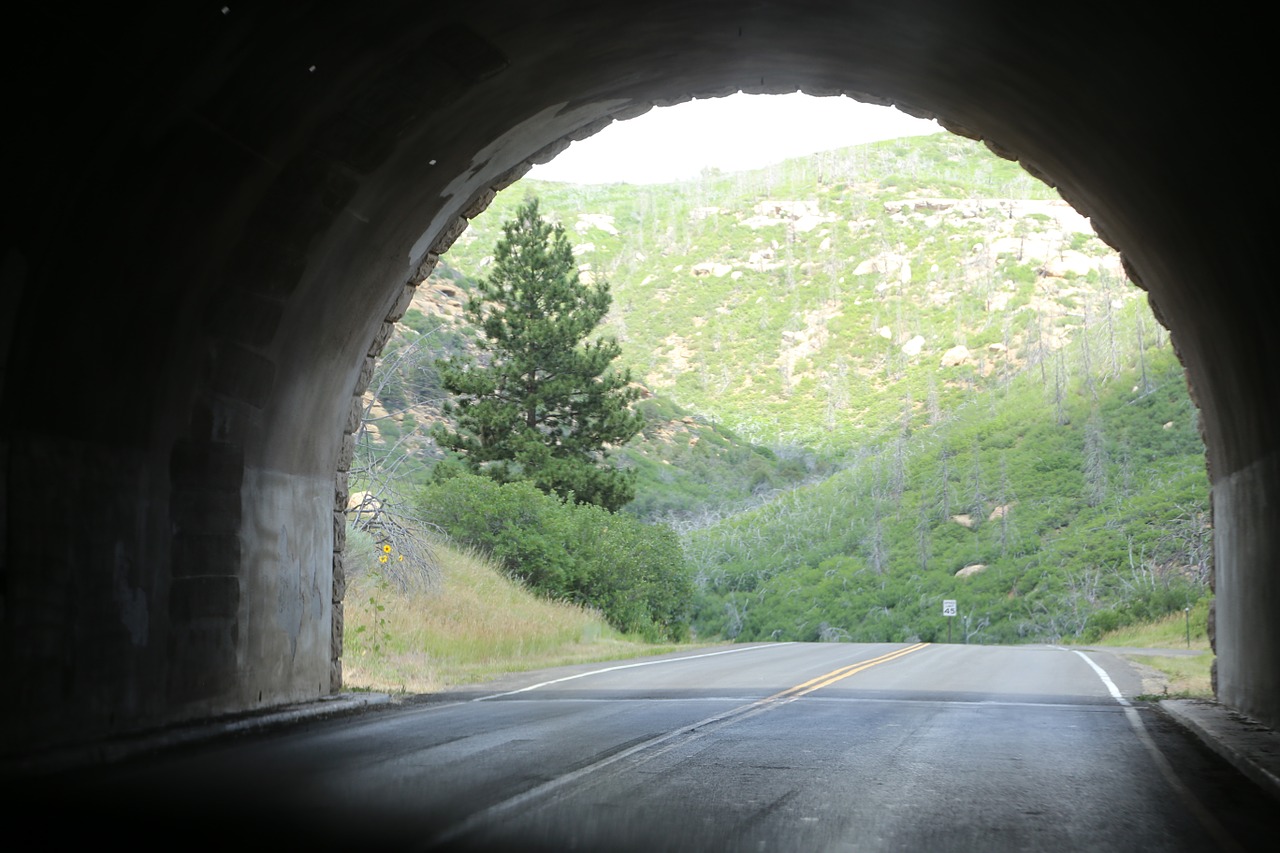 tunnel open road road free photo