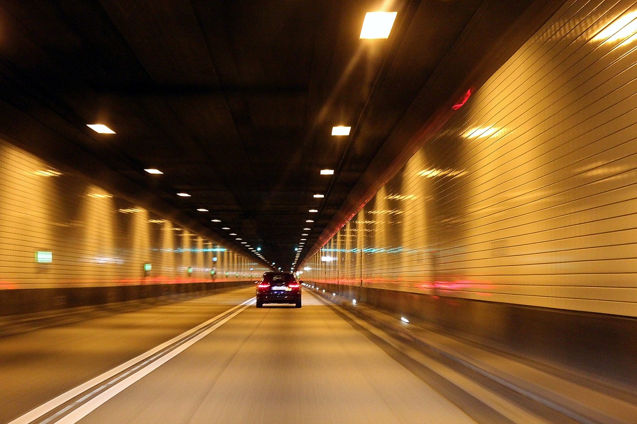 tunnel auto traffic free photo