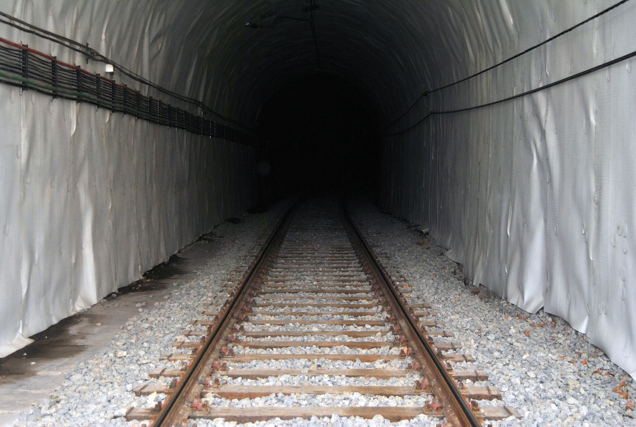 tunnel train pathways free photo