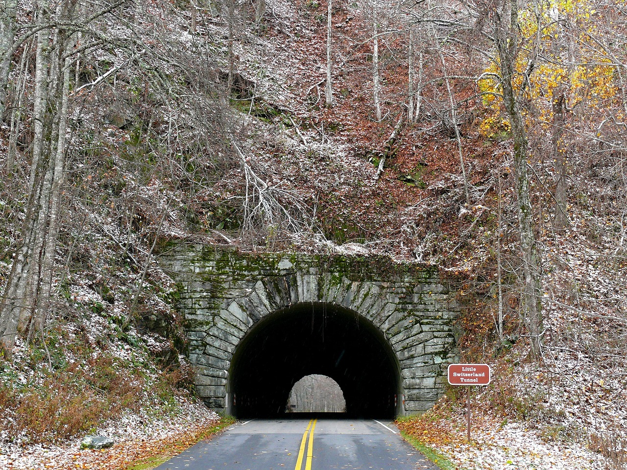 tunnel mountain road free photo