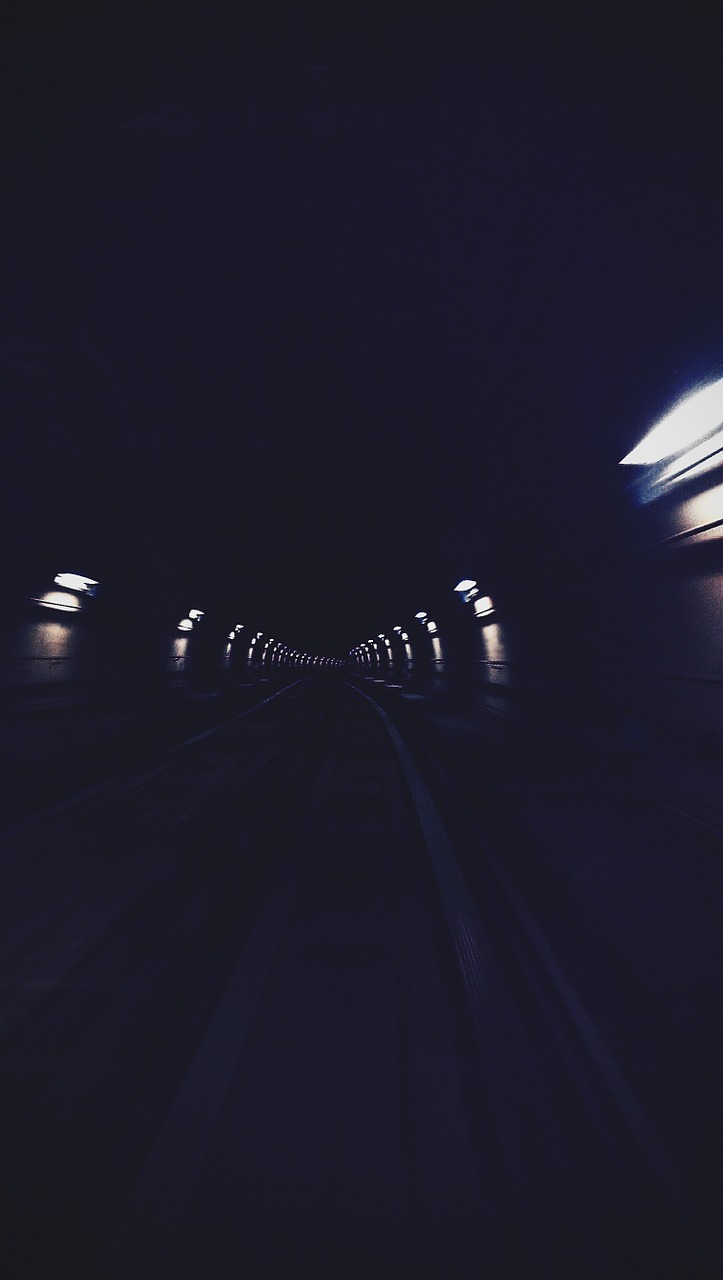 tunnel lights dark free photo