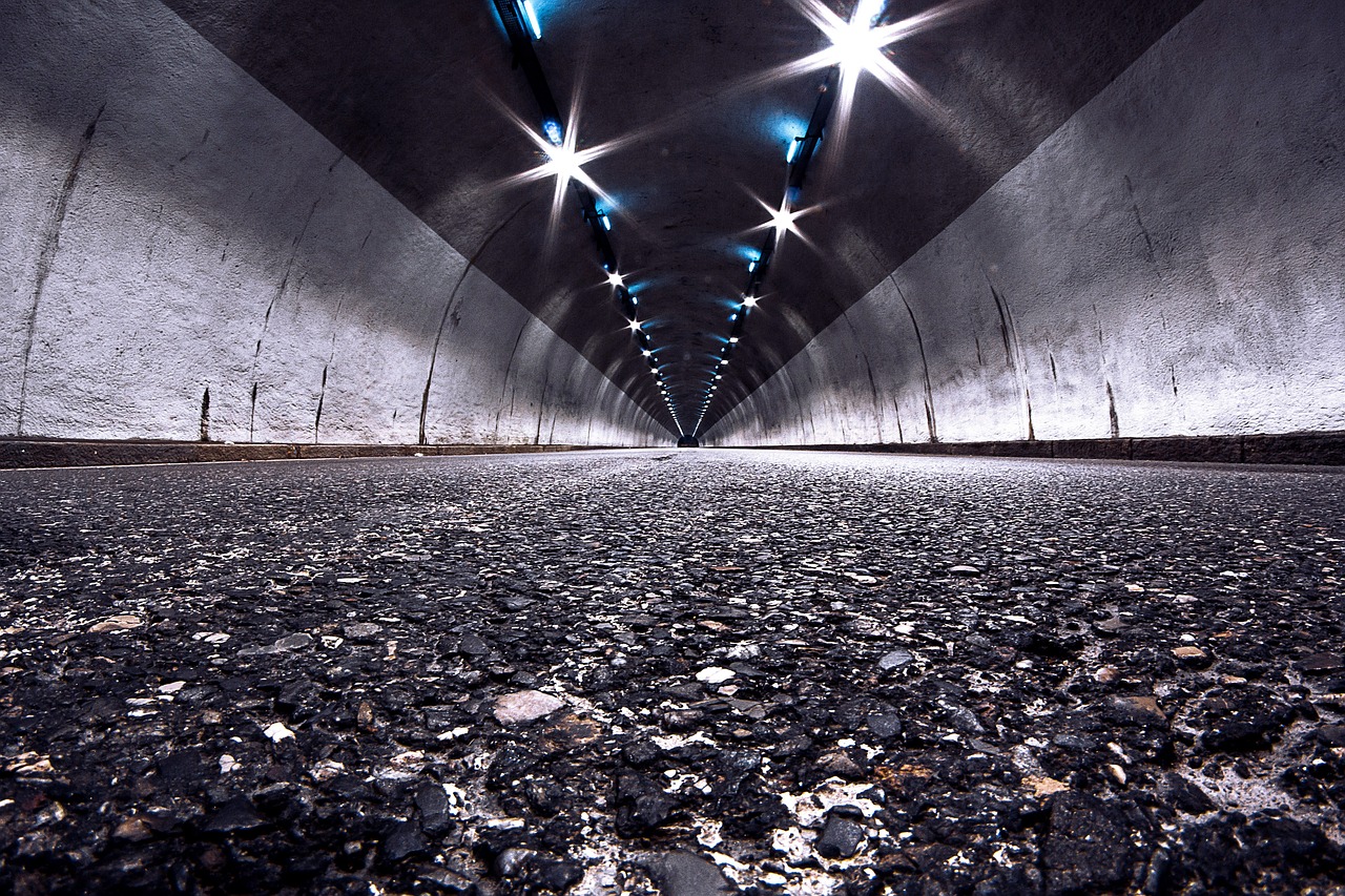 tunnel road pavement free photo