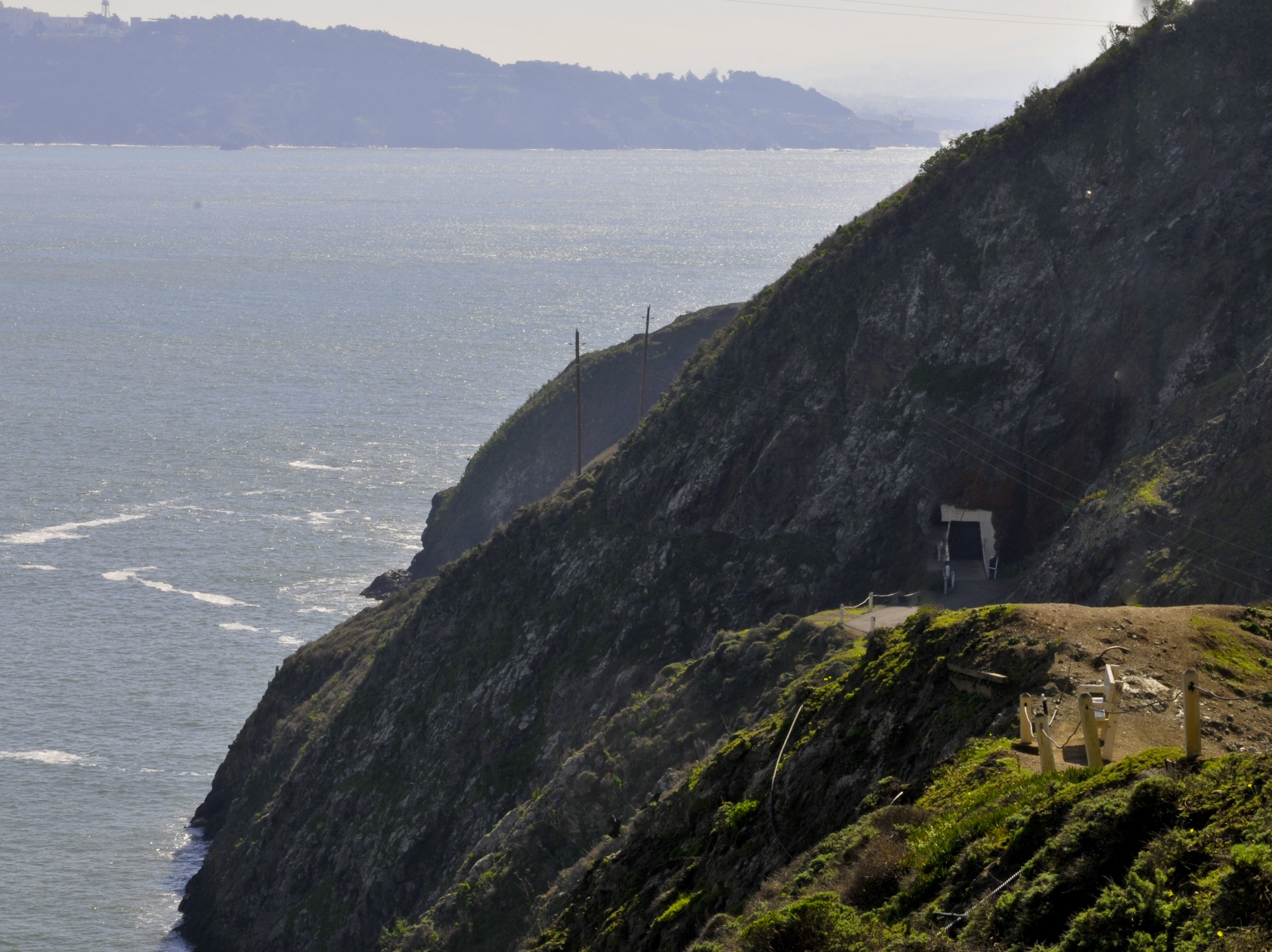 tunnel mountain ocean free photo