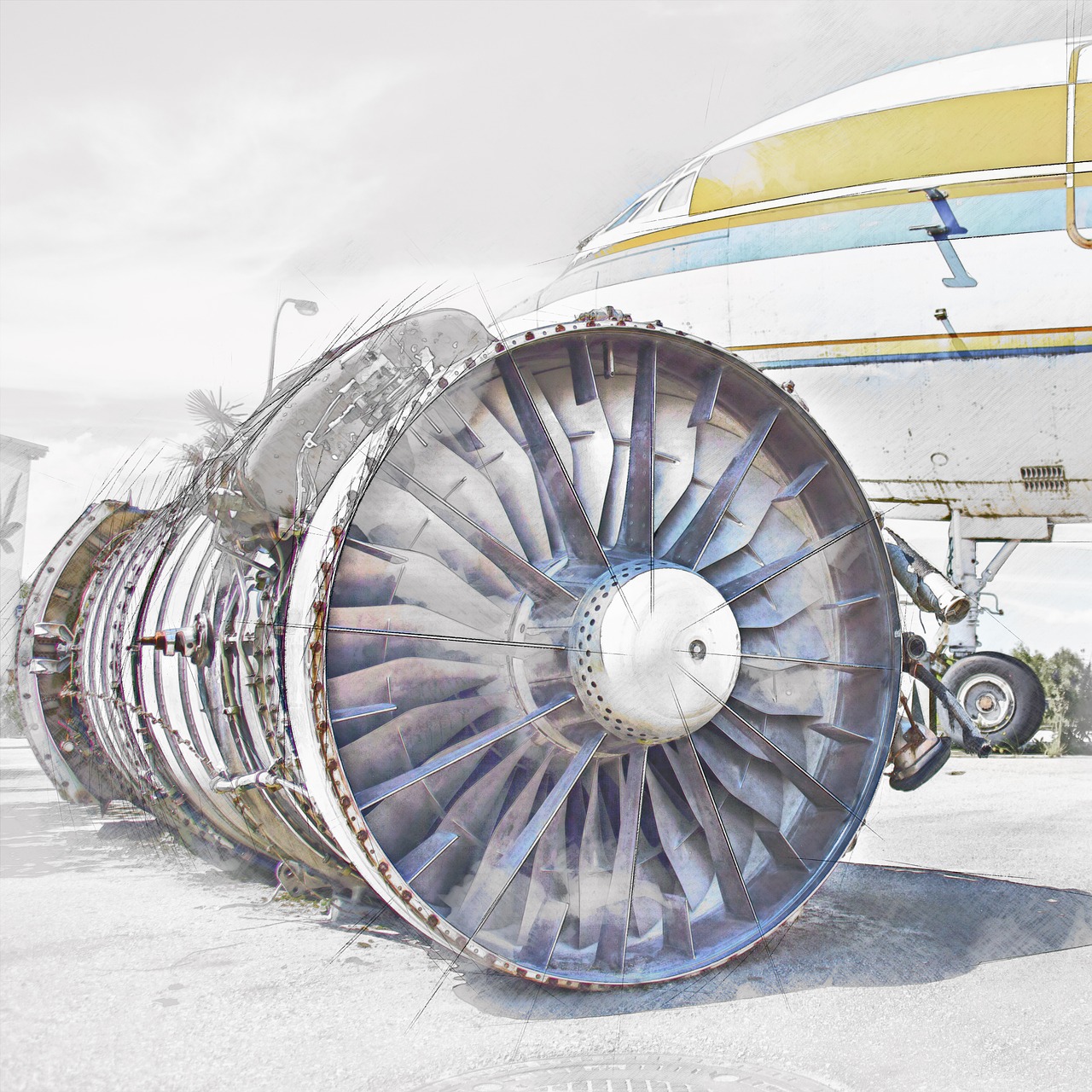 turbine airplane machine free photo