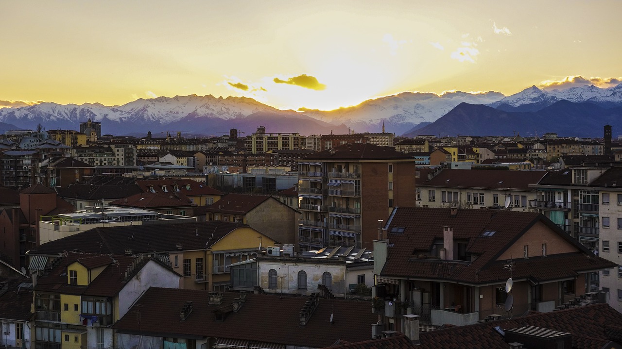 turin view sunset free photo