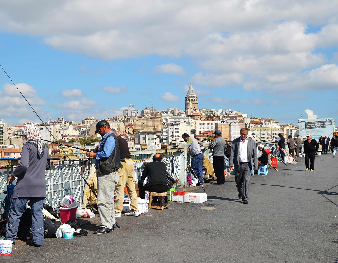 turkey istanbul fishermen free photo