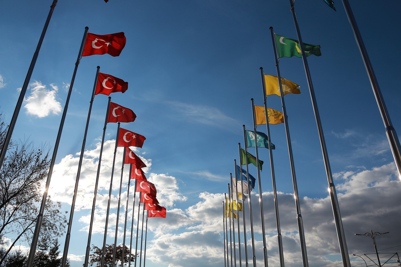 turkish flag  flag  sky free photo