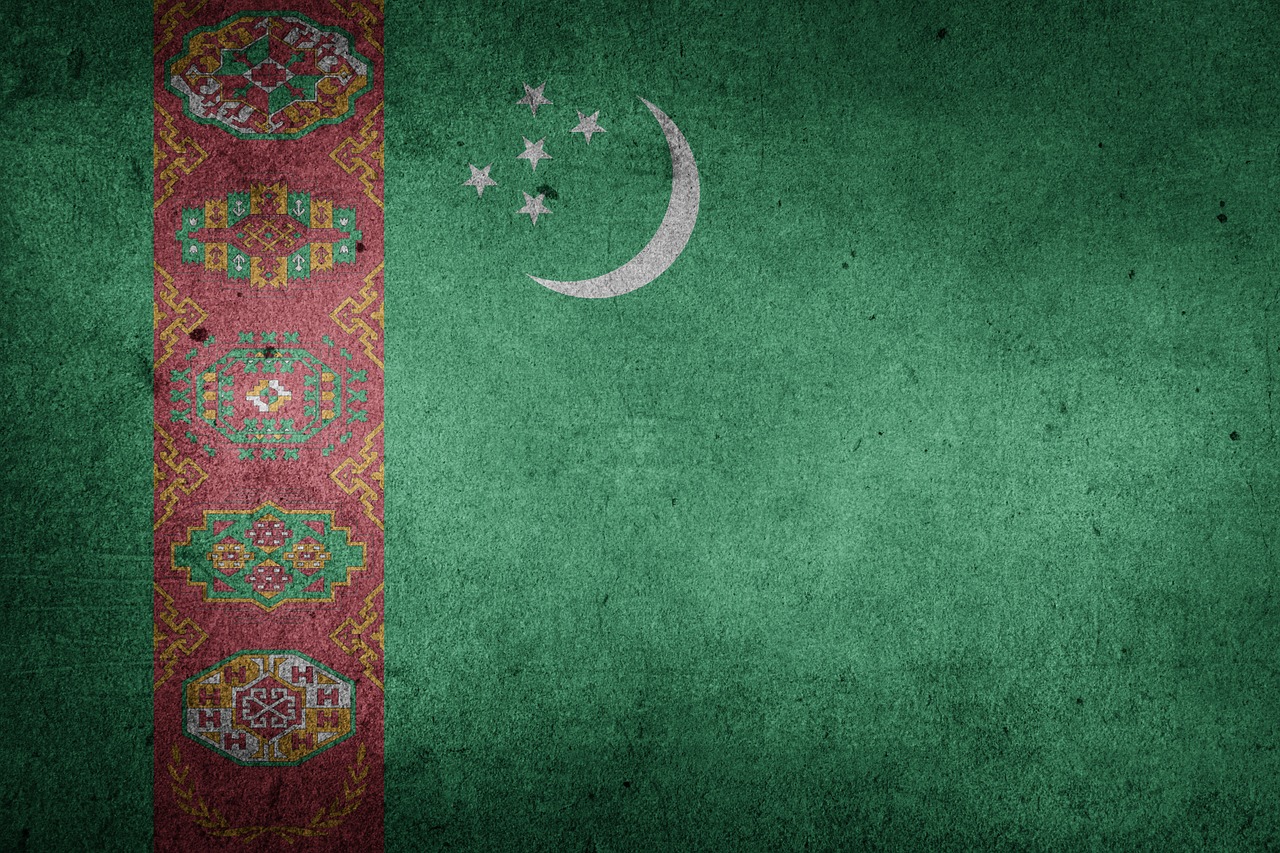 turkmenistan flag grunge free photo