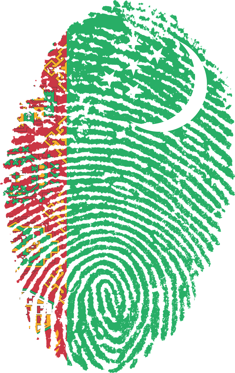 turkmenistan flag fingerprint free photo