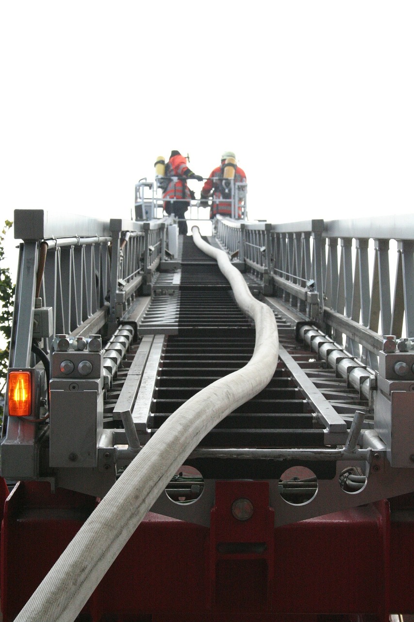 turntable ladder fire firefighting job free photo