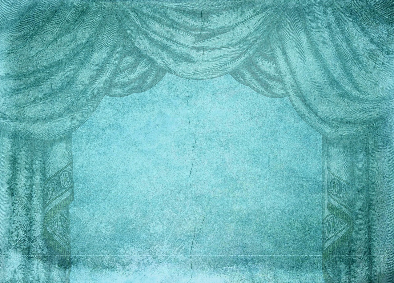 turquoise stage stage curtain free photo