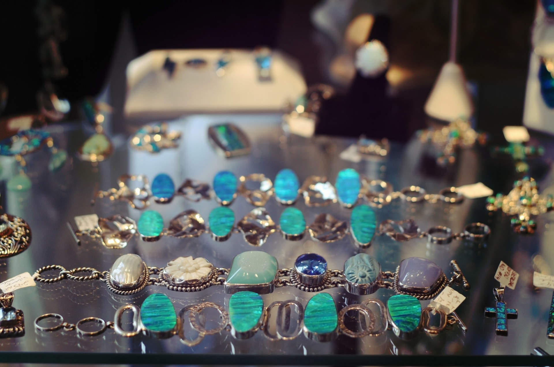 turquoise jewelry display free photo