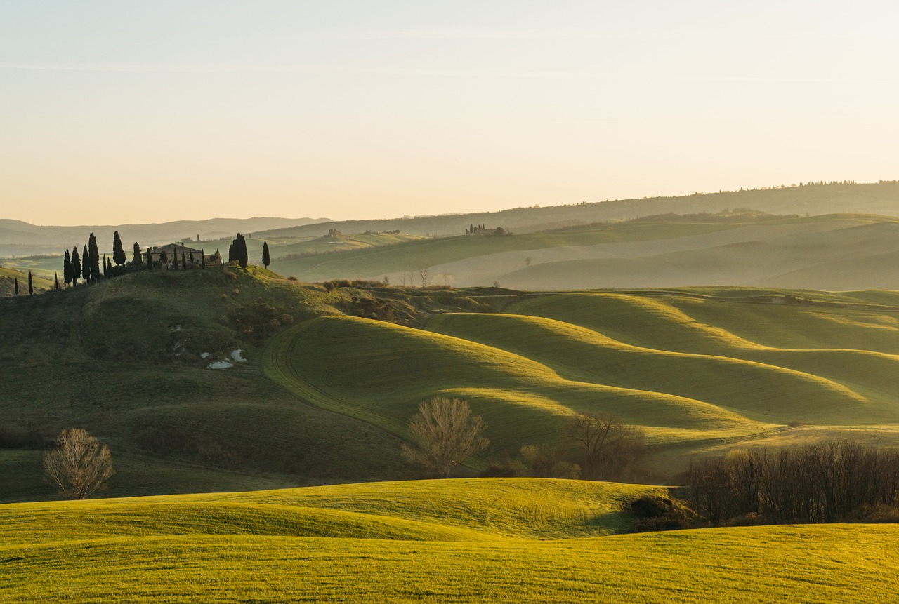 tuscany sun landscape free photo