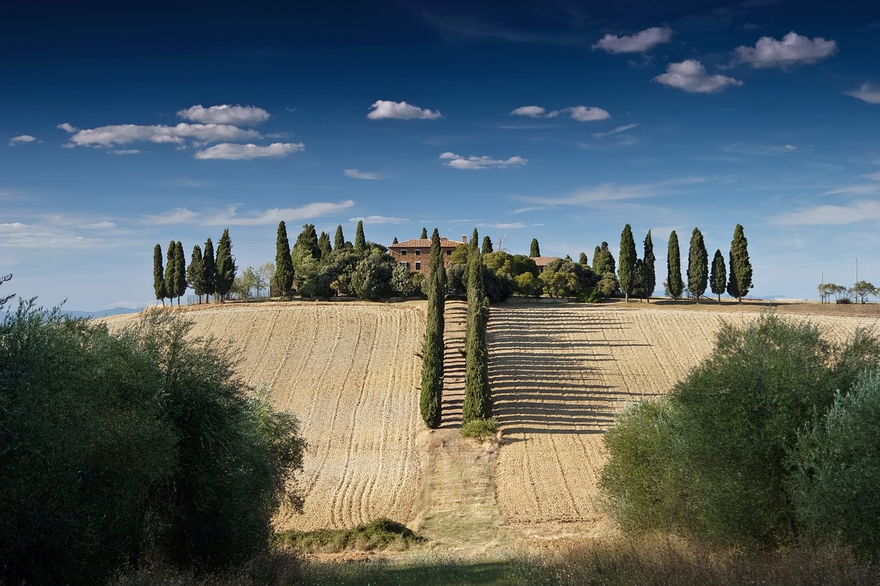 tuscany italy fields free photo