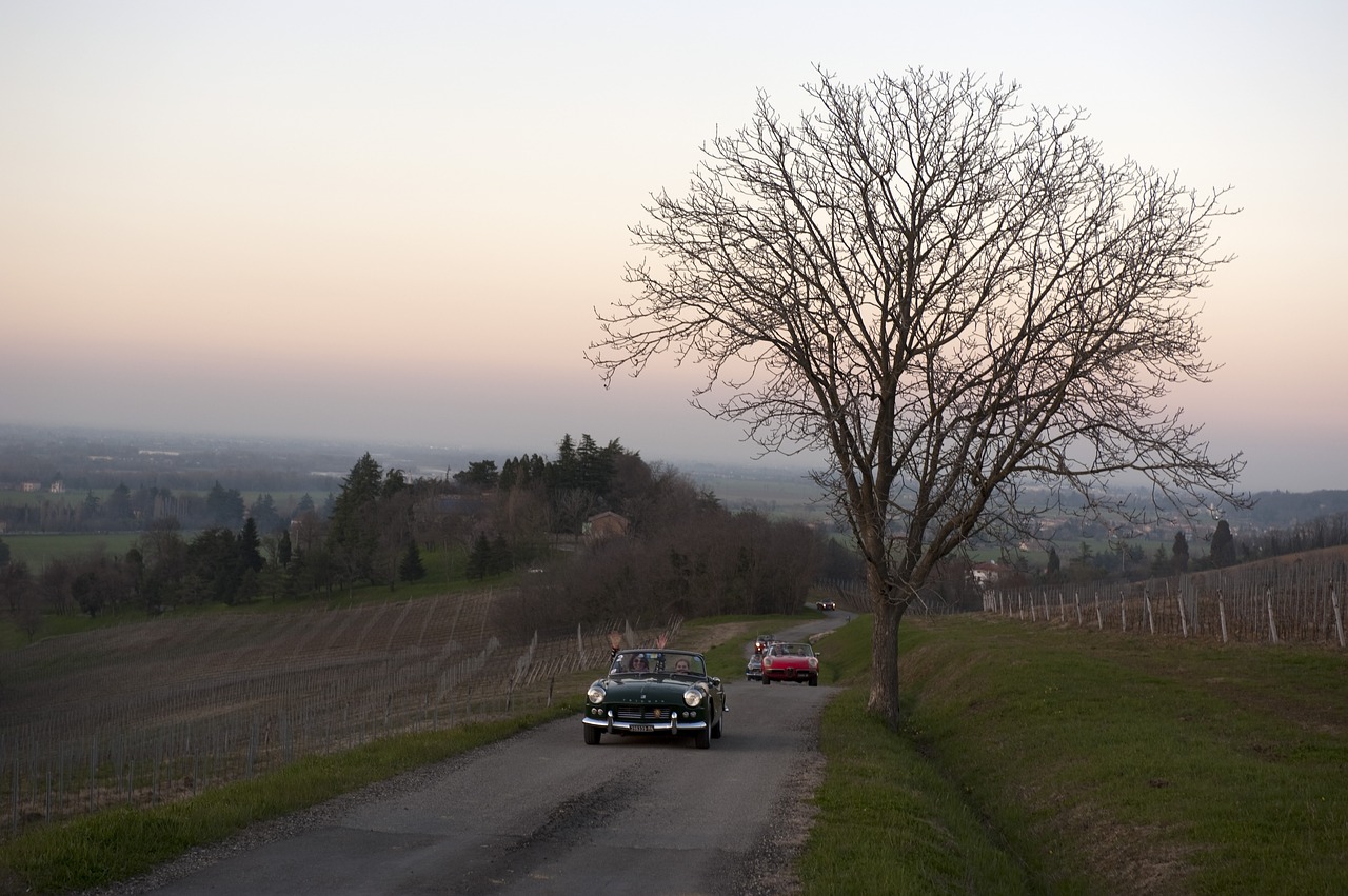 tuscany auto sunset free photo