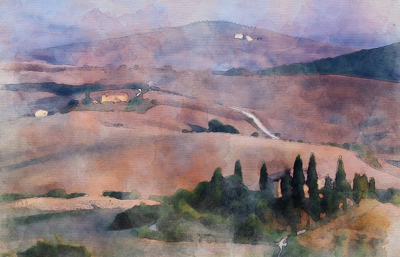 tuscany  landscape  cypress free photo