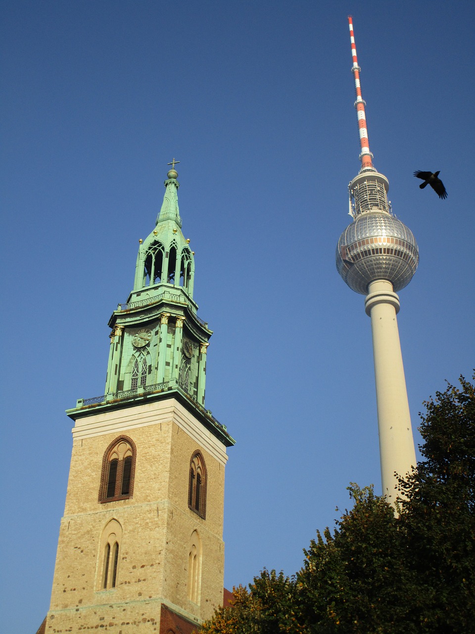 tv tower  st mary's church  church free photo