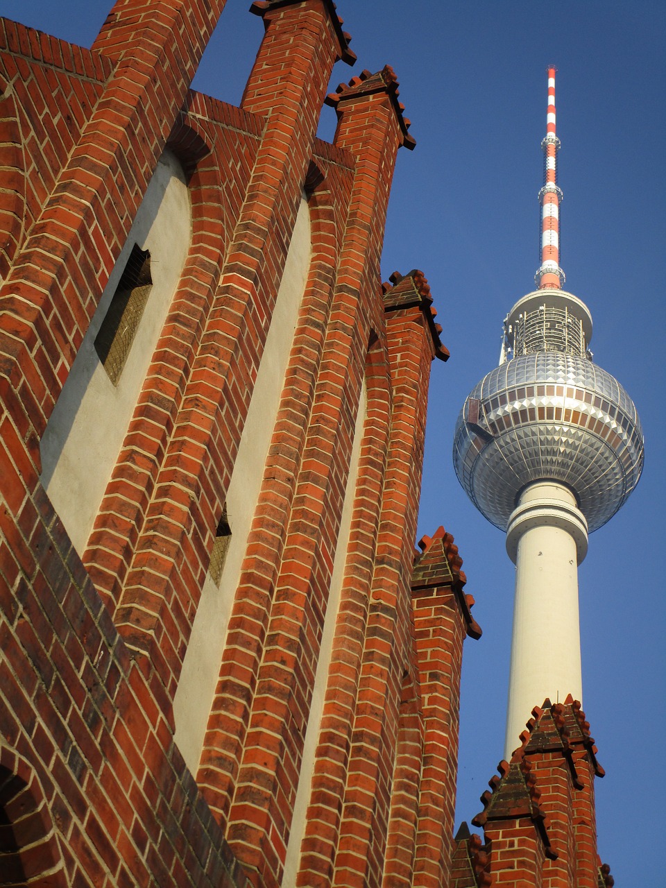 tv tower  st mary's church  berlin free photo