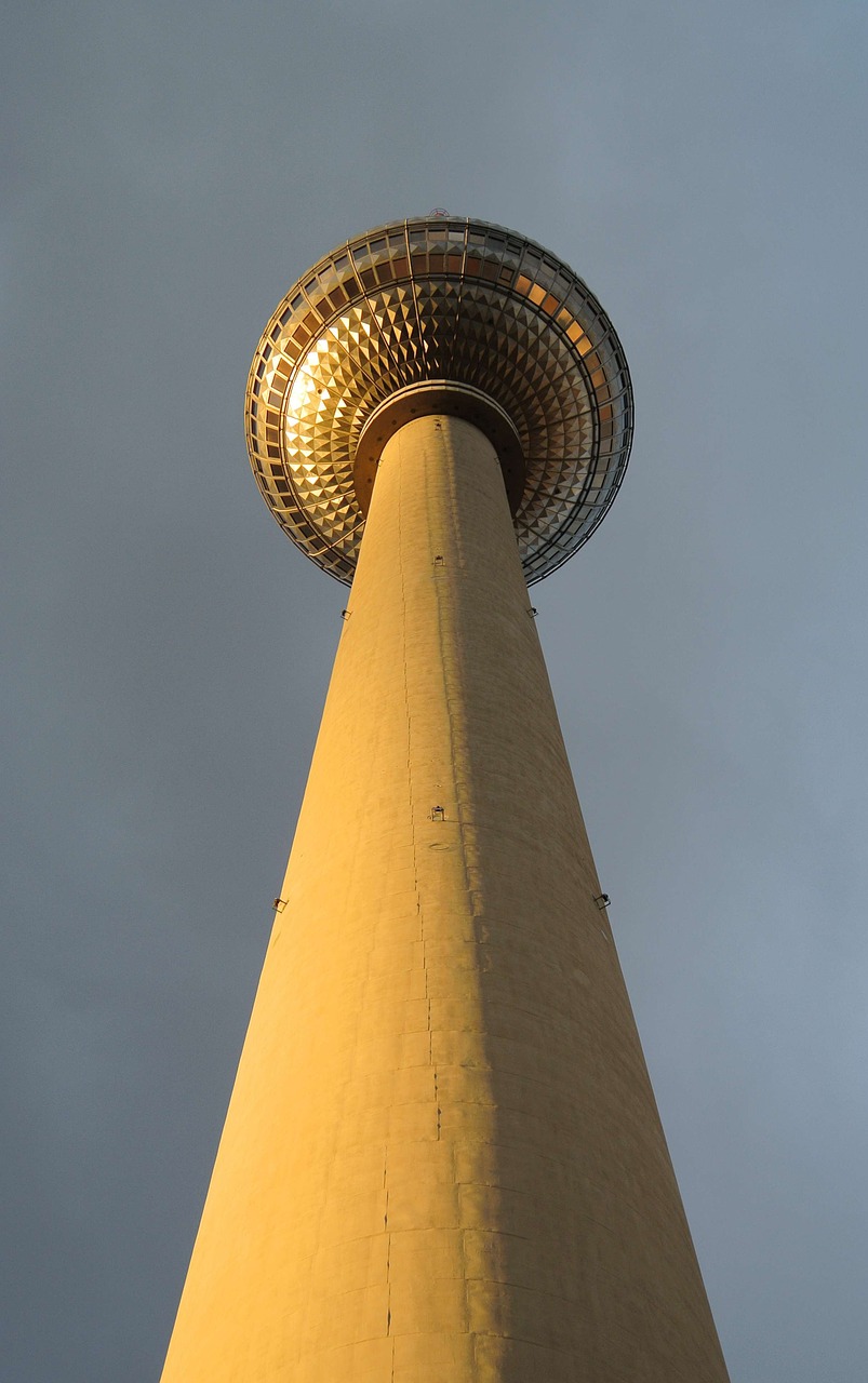 tv tower berlin perspective free photo