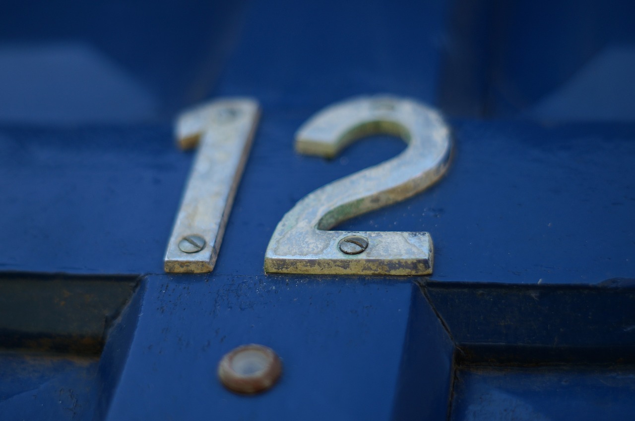 twelve number door free photo