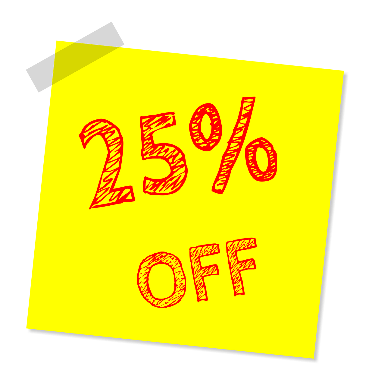 twenty five percent off discount sale free photo