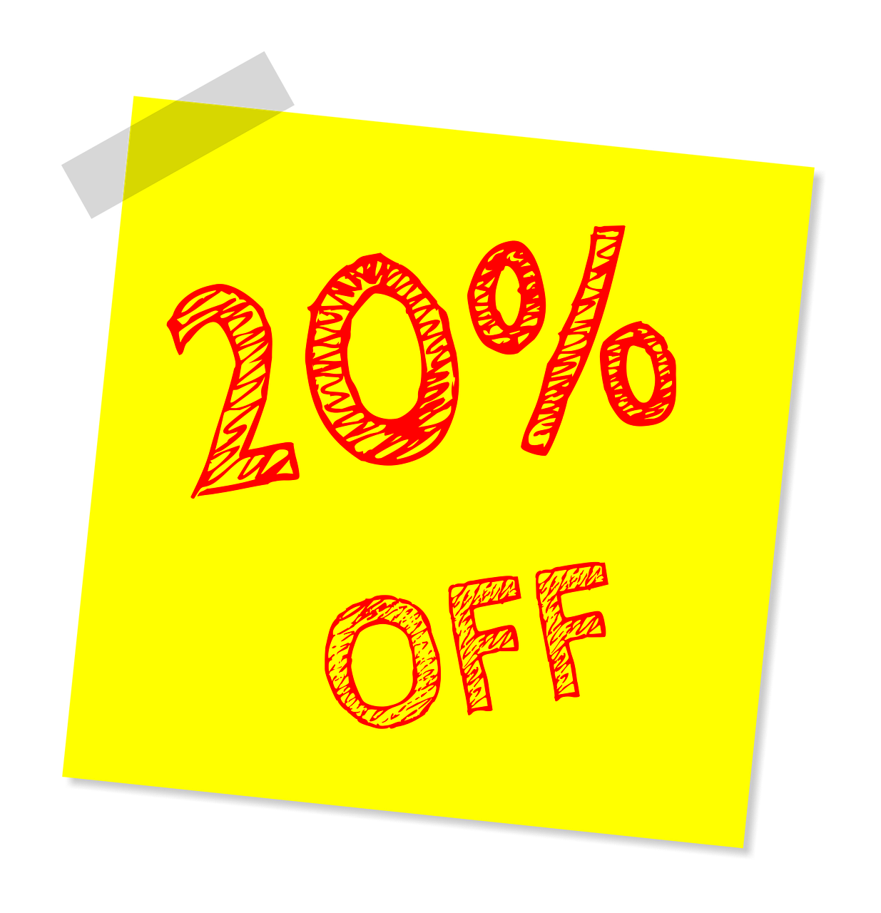 twenty percent off discount sale free photo
