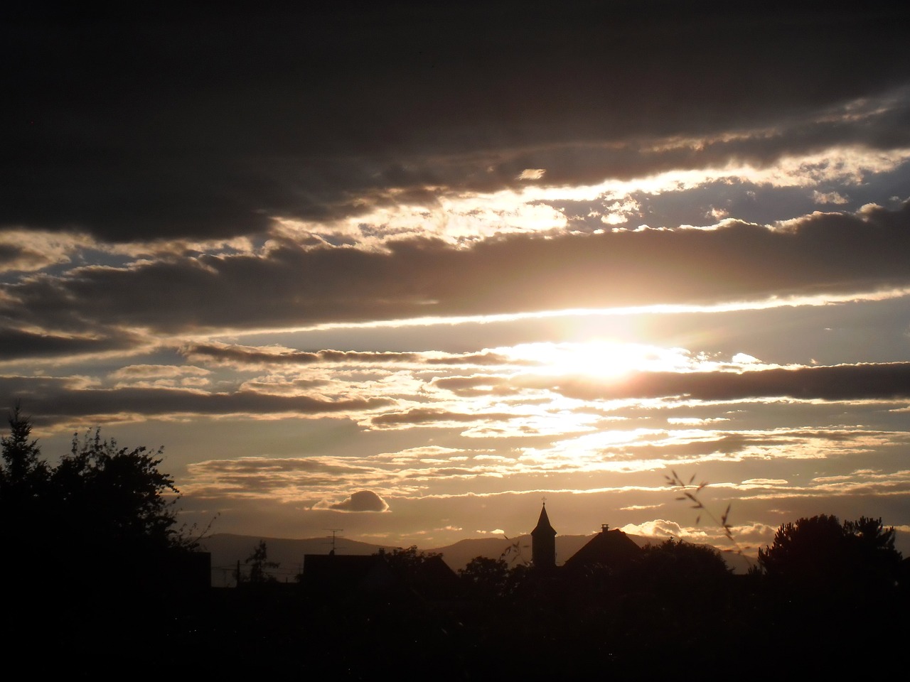 twilight evening village free photo