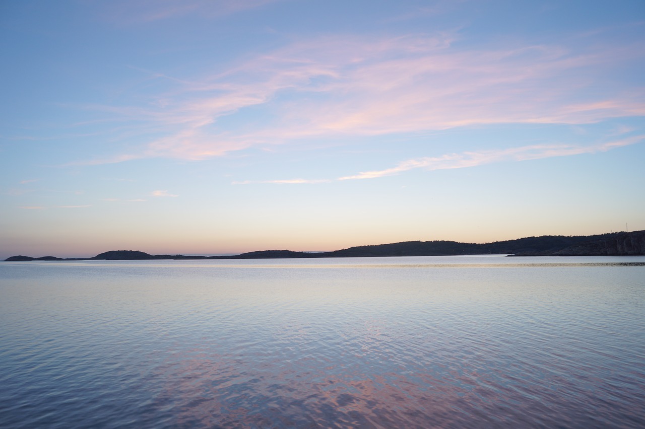 twilight sea coastal free photo