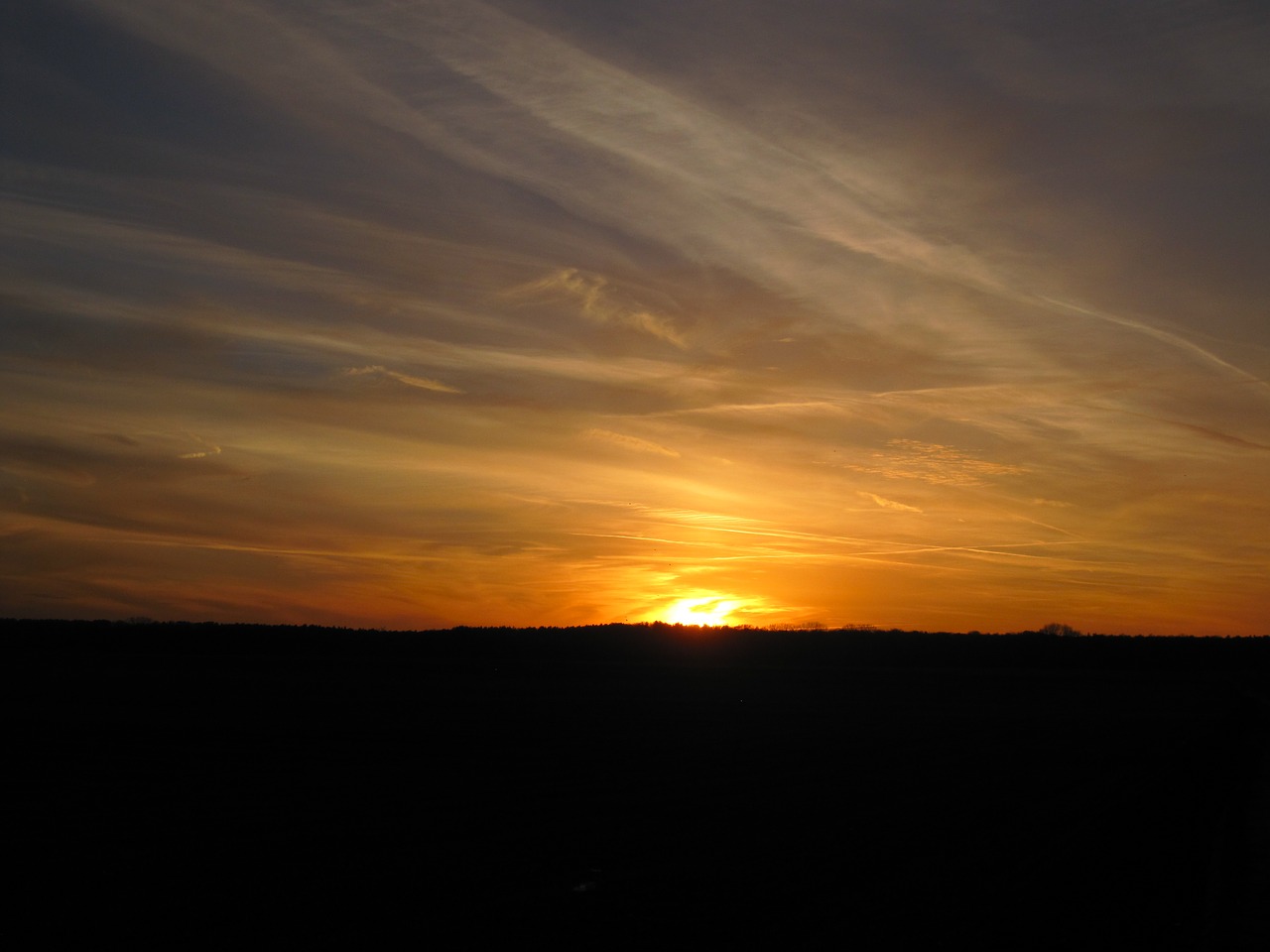 twilight setting sun sky spectacle free photo