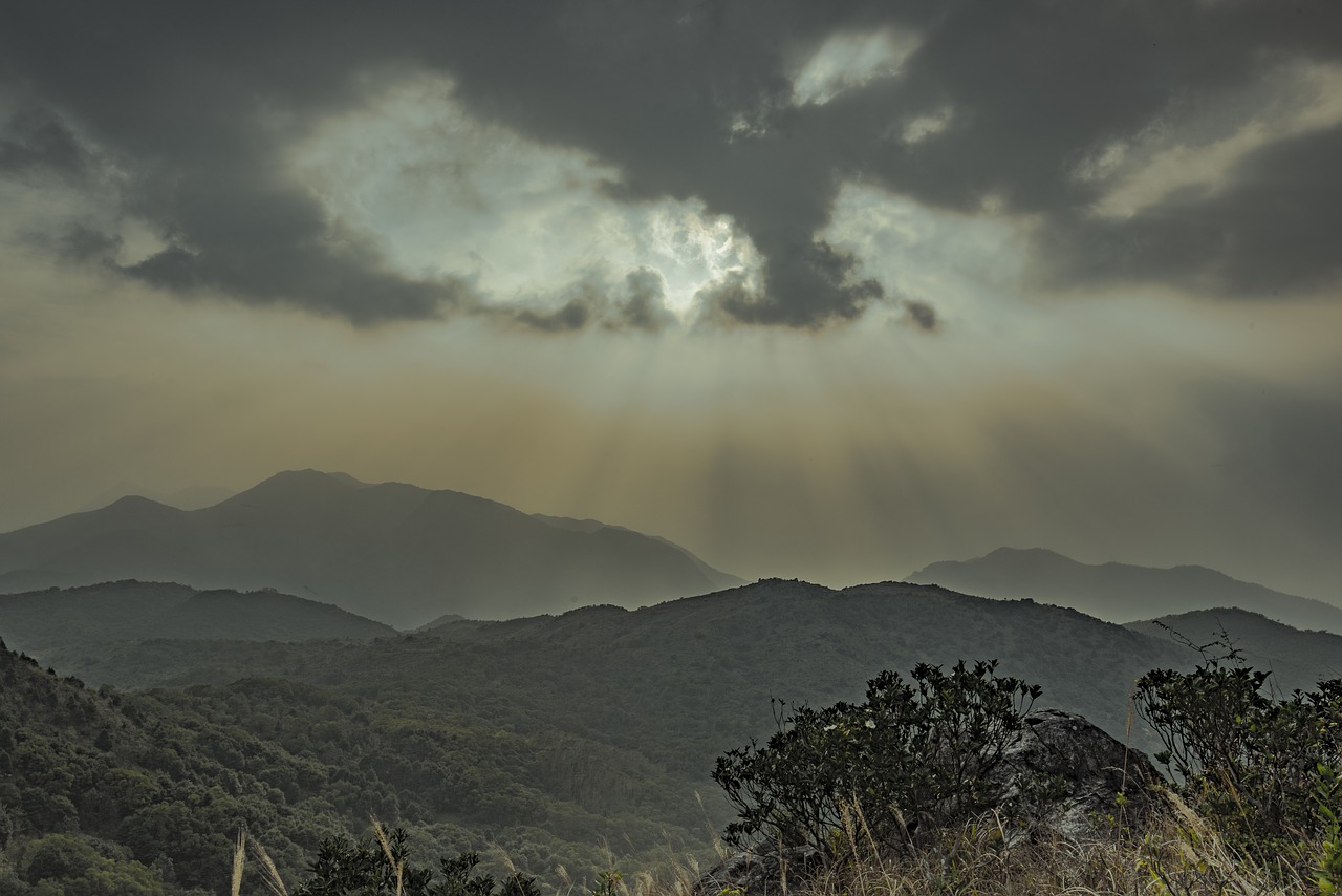 twilight cloud mountain range free photo