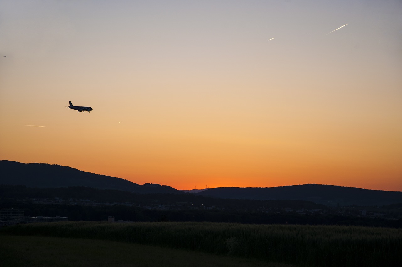 twilight aircraft country flight free photo