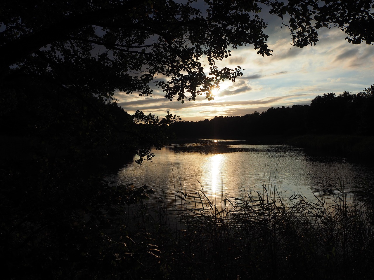 twilight  lake  sunset free photo