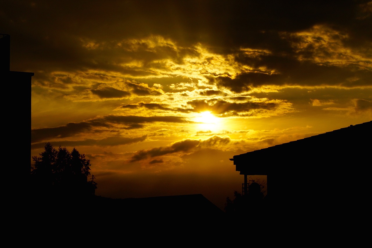 twilight evening sun clouds free photo