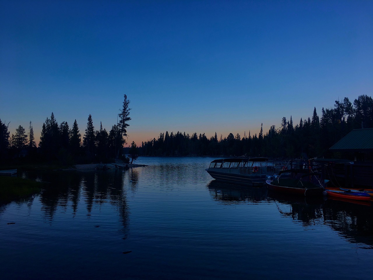 twilight on jenny lake  twilight  evening free photo