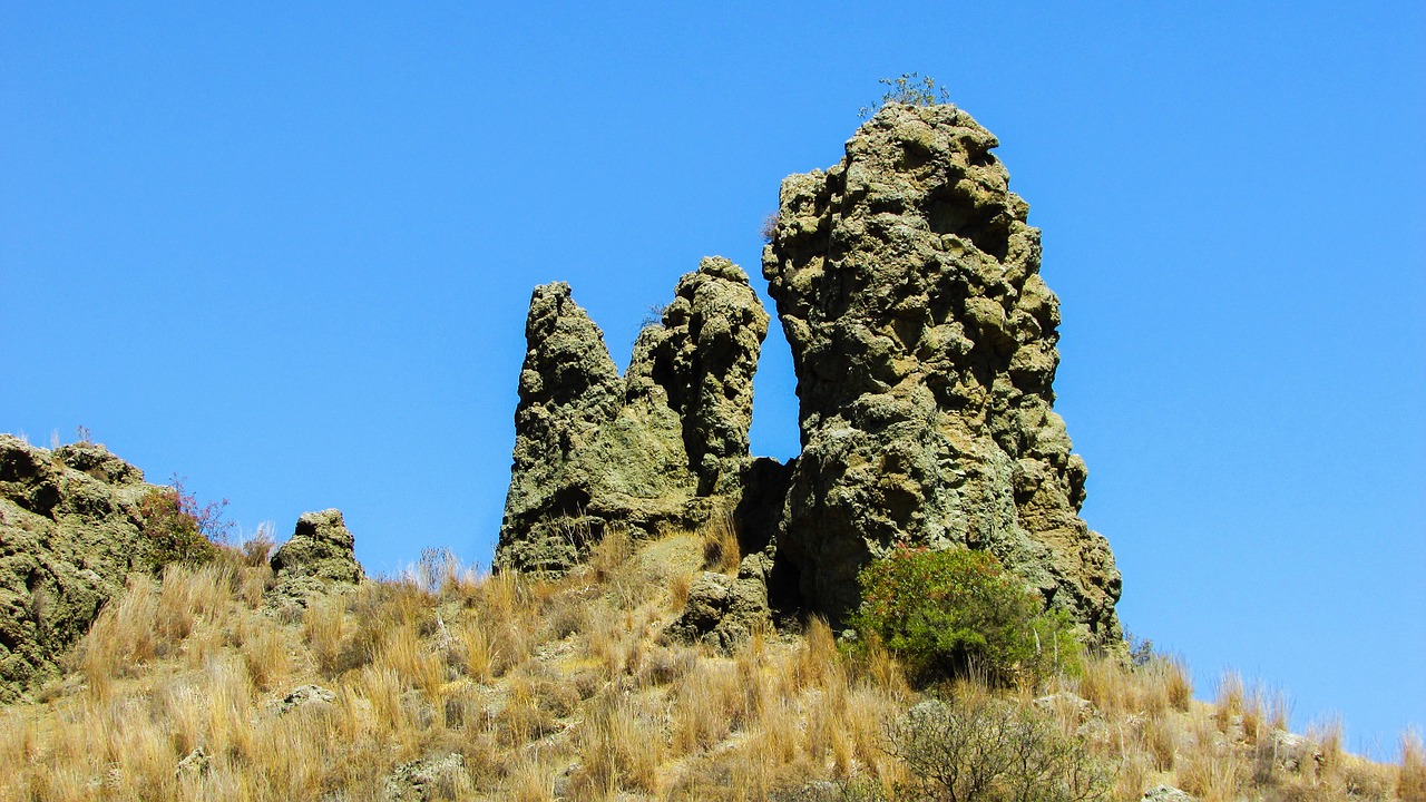 twin rocks rock formation geology free photo