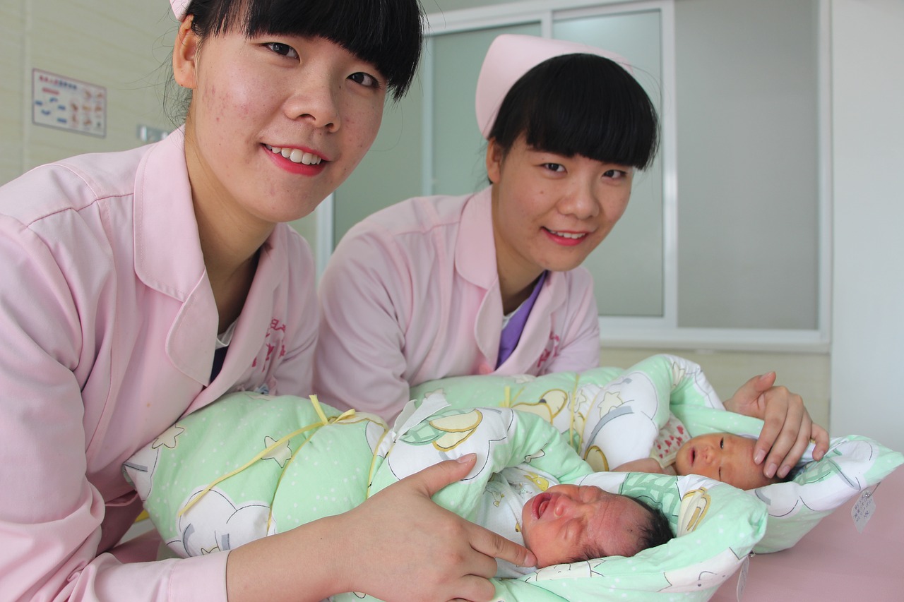 twin sisters saint ann maternity hospital new students free photo