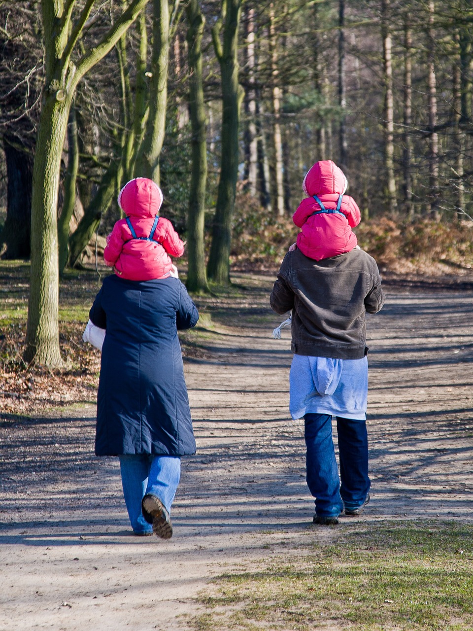 twins parents walking free photo